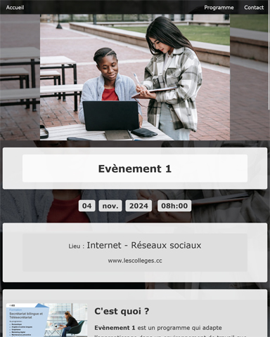 Page Evènement